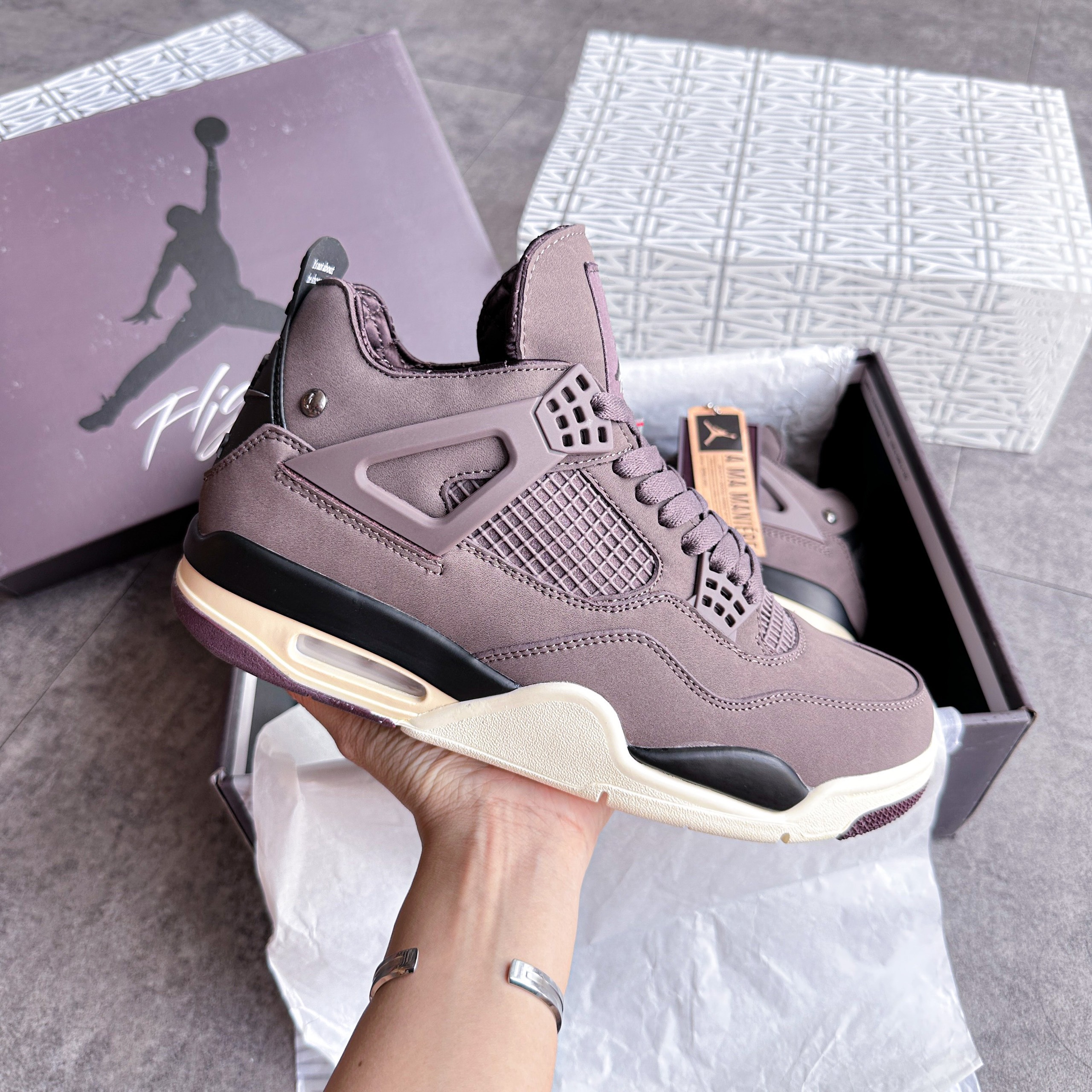 Giày Nike Air Jordan 4 Retro A Ma Maniére ‘Violet Ore’ 1:1