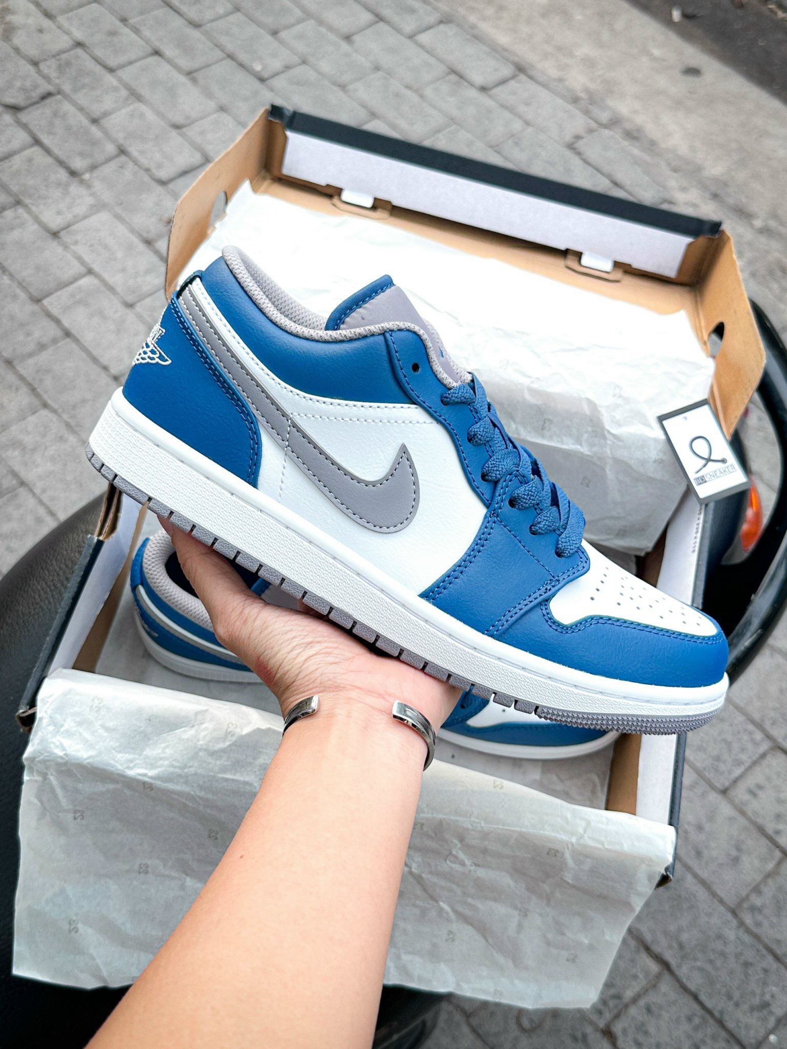 Giày Nike Air Jordan 1 Low ‘True Blue Cement’  1:1 