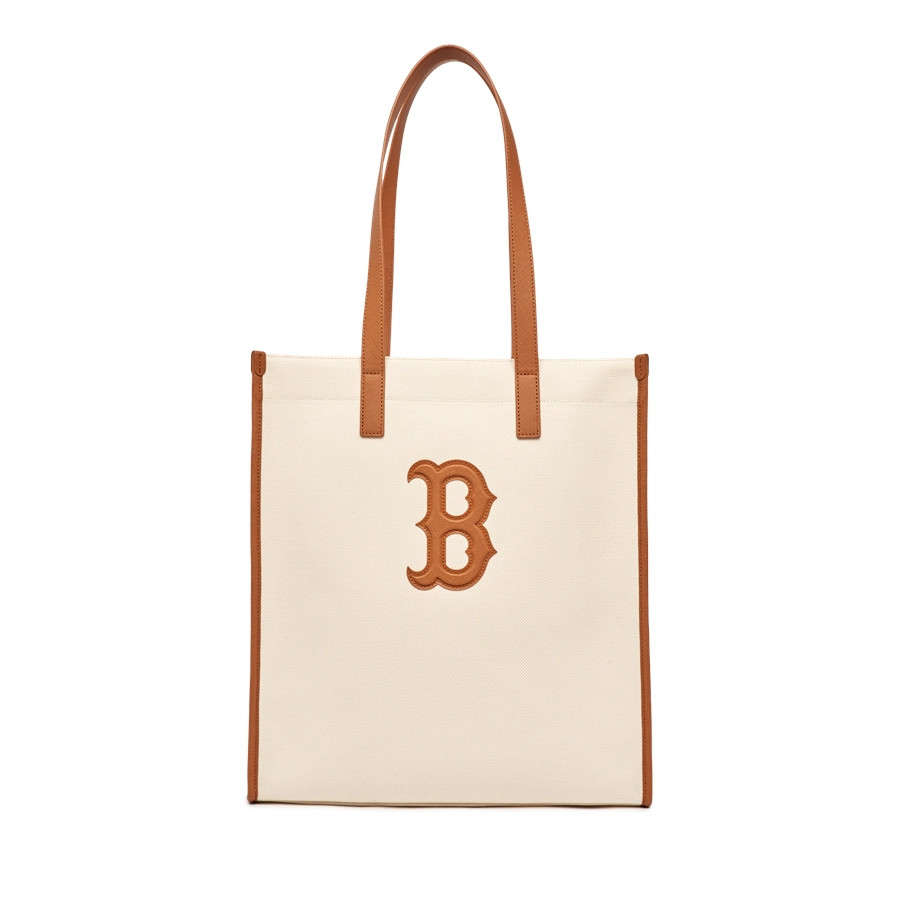 Túi MLB Basic Canvas Vertical Tote Bag Boston Red Sox Cream ( 3AORM033N-43CRS ) - Chính Hãng 
