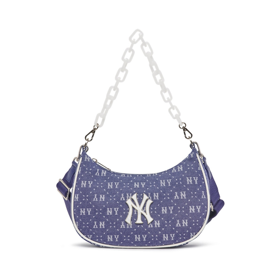 Túi MLB Diamond Monogram Denimlike Jacquard Strap Hobo Bag New York Yankees D.Navy ( 3ABQS023N-50NYD ) - Chính Hãng 
